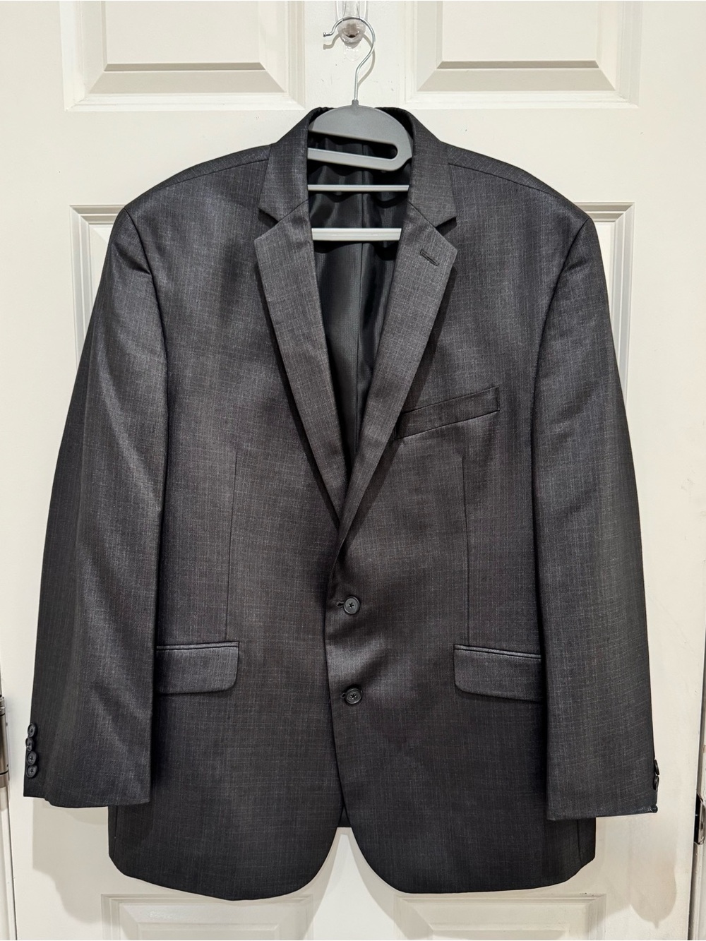 Kenneth Cole Men’s 2-Piece Suite Dark Gray Glenn check 46R 40W
